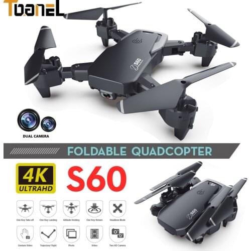 4K HD Dual Wide Angle Camera Aerial Photography Remote Control Helicopter WIFI FPV Folding Drone Long Endurance Quadcopter Toy