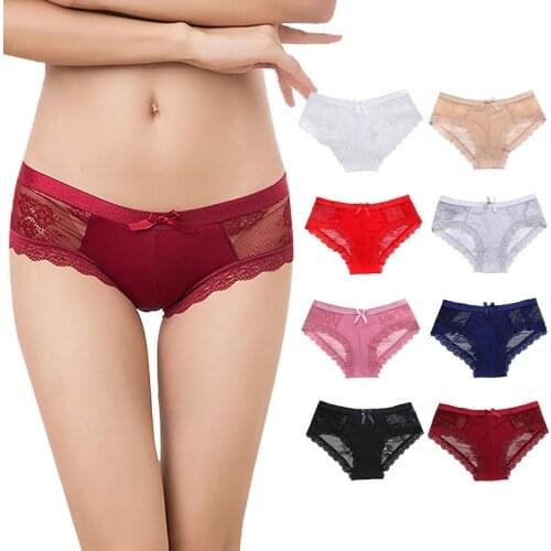 European and American Womens Underwear, Sexy Lace Trim, Narrow Crotch, Buttocks, Low-waist Briefs, Womens Panties Women Sexy
