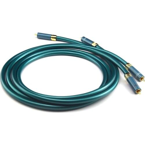 Hifi Ortofon Pure Copper RCA Cable Hi-end CD Amplifier Interconnect 2RCA to 2 RCA Male to Male Amplifier Audio Cable Dark Green
