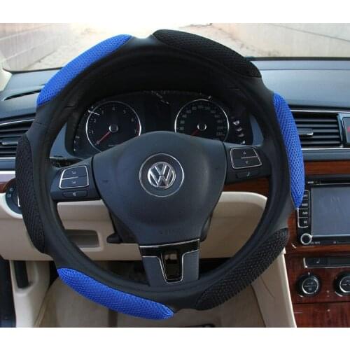 Classic Soft Breathable Sandwish Steering Wheel Cover 4 Seasons 3D 38cm 14.9" Universal Auto Steering Wheel Cover for all Sedan
