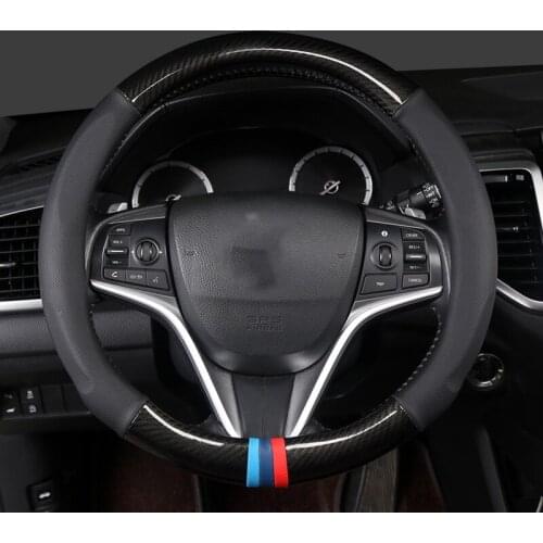 Soft Braid on Car Steering Wheel Cover For 37 - 38 CM 14.5"-15" Anti-slip Inner Ring M Size Steering-Wheel Car Styling Carpet