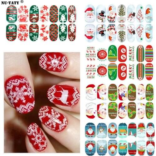 Nu-TATY lovely Christmas Collection Nail Sticker Waterproof Nail Decal Sticker Gel Polish French Manicure Patch Makeup Tools