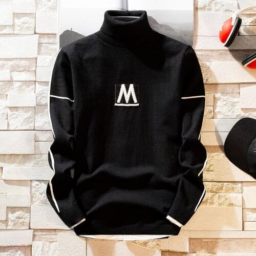 2020 Autumn New Mens Turtleneck Sweaters Pullover Male Solid Color Slim Fit Turtleneck Sweater Tops Knitted Pullovers M-3XL