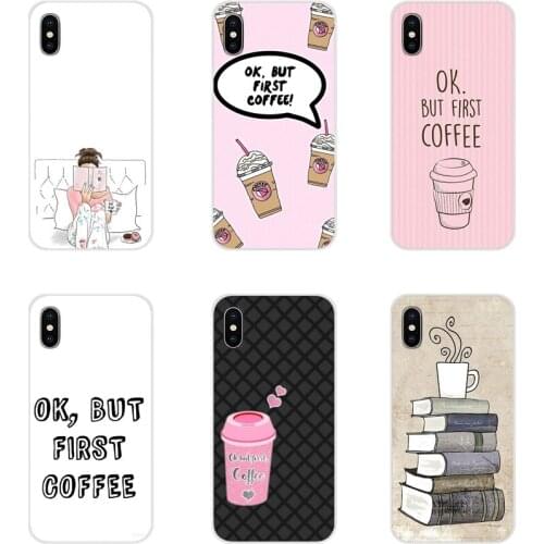 Ok But First Coffee Book Girl For Apple iPhone X XR XS 11Pro MAX 4S 5S 5C SE 6S 7 8 Plus ipod touch 5 6 Accessories Phone Covers