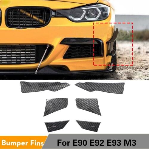 Car Front Bumper Splitters Fins For BMW 3 Series E92 E90 90 E93 M3 2005 - 2012 Front Body Bumper Wind Knife Splitters Fins ABS