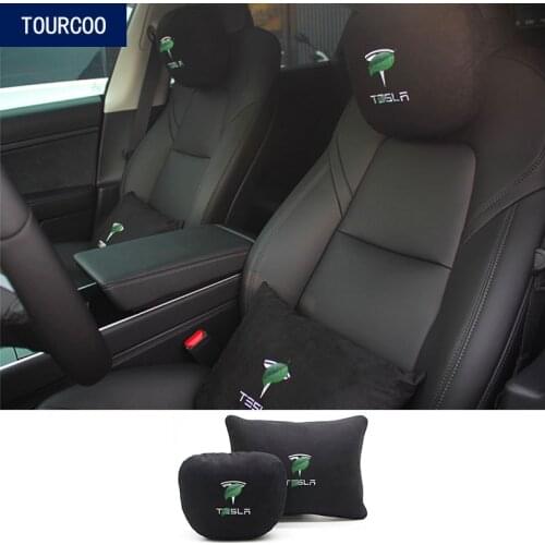 Car Headrest Cushion Soft Comfortable Neck Pillow Interior Car Styling Accessories for Tesla Model S Model X Model 3