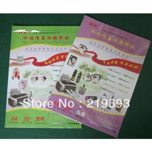 A4 size(100 pieces clear color+100 pieces white color),Melamine Transfer printing paper,inkjet water transfer