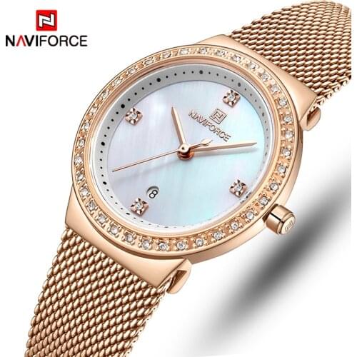 Women Watch NAVIFORCE Fashion Casual Quartz Watches Ladies Waterproof Wristwatch Stainless Steel Girl Clock Relogio Feminino