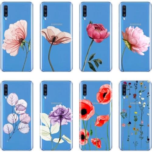 TPU Rose Flower Phone Case Silicone For Samsung Galaxy A40 A30 A20 A10 Soft Back Cover For Samsung Galaxy A50 A60 A70 A80