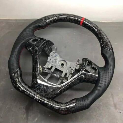 OEM Cuatomized Trim LED Forged Carbon Fiber Sports Steering Wheel Alcantara Leather compatible for Hyundai Rohens Coupe 2012