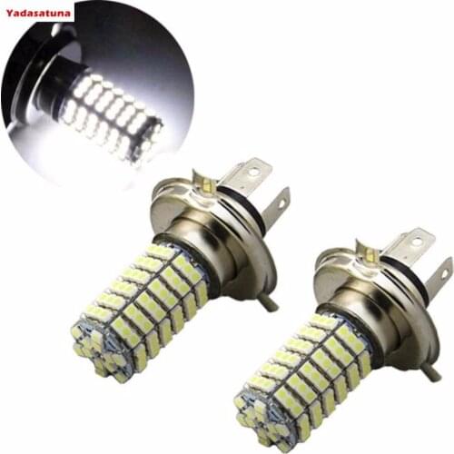 Par Lampada Led H4 7000k 120 Leds Efeito branca Super Branca