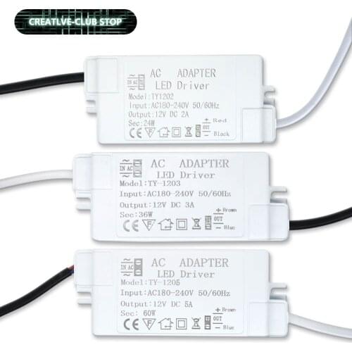 LED Driver 12v 5A LED Power supply For LEDs 220 TO 12V 1A 2A 3A Power Supply Control Lighting Transformers For LED Light Strip