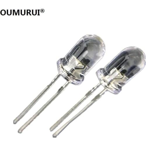 High bright 5mm LED F5 round diode short leg emitting blue light 455-460nm 0.06w 3.0-3.2v 20mA 1000PCS Free shipping