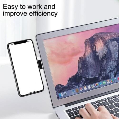 Comfortable Viewing Compact Dual Screen Laptop Side Mount Phone Bracket for Home