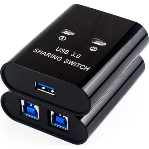 USB3.0 KVM Switch Printer Selector Two Computers Switch Using a Usb3.0 Interface Device 2 In 1 Out Manual Button Converter