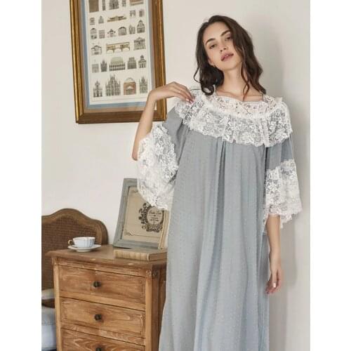 Xiao O smile Women's Nightgowns With Lace