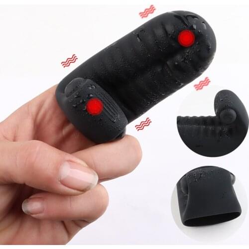Finger Sleeve Vibrator G Spot Orgasm Massage Clit Stimulate Female Mini Masturbator Lesbian Sex Toys For Women Adult Shop
