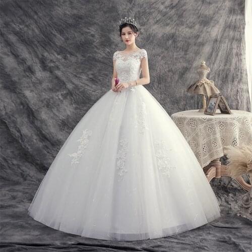 Bride Wedding Dresses 2020 Dream Lace Up Dresses Bridal Embroidery Plus Size Dress Vestidos De Novia Ball Gowns