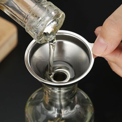 1Pc Mini Funnel Stainless Steel Flask Funnel Small Kitchen Cooking Oil Funnel for Liquid Essential Oil Perfume Kitchen Gadgets