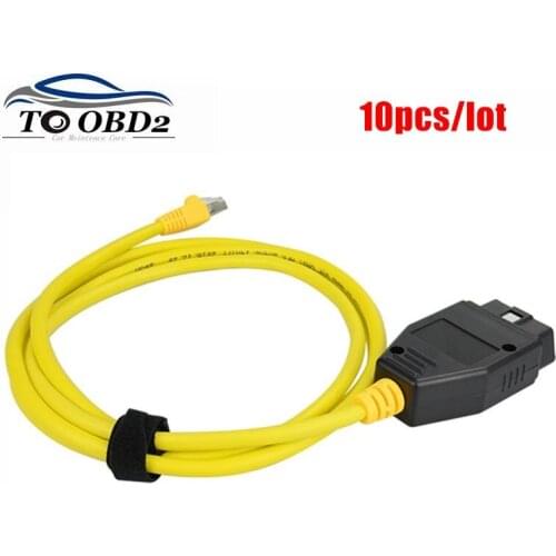 10pcs/lot ESYS 3.23.4 V50.3 Data Cable 16PIN For BMW ENET Ethernet to OBD OBDII RJ45 Interface E-SYS ICOM Coding Cable
