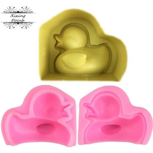 2 pieces of 3D duck shaped silica gel mold cake decoration tool fudge chocolate tool candy craft kitchen cooking supplies