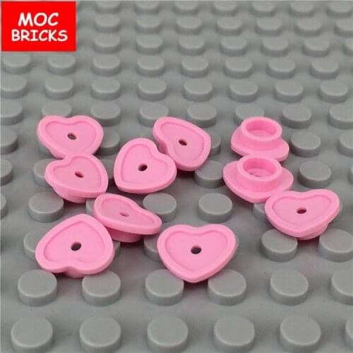 50pcs/lot MOC Bricks DIY Pink heart round 1X1 Action figure Educational Building Blocks Toy Kids Christmas Gifts