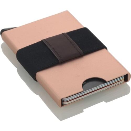 Automatic Credit Card Holder Man Women Aluminum id card holder Brocking Card Wallet Travel Case Metal Anti Protection Cardholder