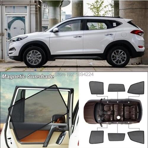 Car Side Windows Magnetic Sun Shade UV Protection Ray Blocking Mesh Visor For Hyundai Tucson 2015-2019