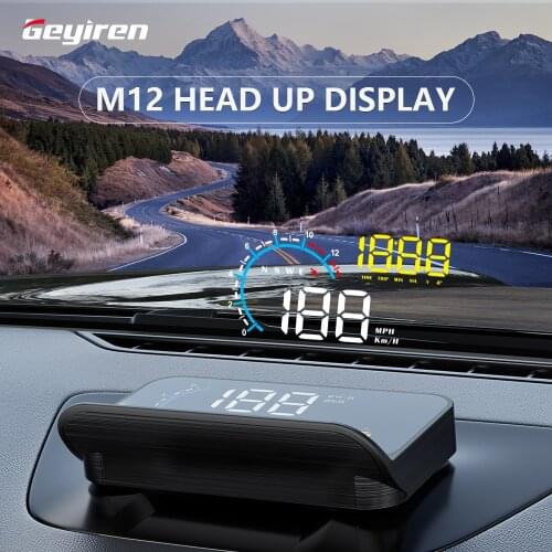 M12 NEW GPS HUD car OBD2 head up display GPS With Lens Hood HUD Windshield Projector Electronic Voltage Alarm System 2020