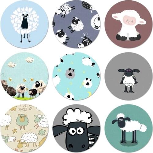 Sheep mutton cartoon Icons Pins Badge Decoration Brooches Metal Badges For Backpack Decoration 58mm