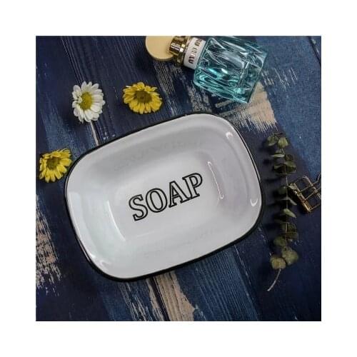 Enamel Soap Box Soap Tray White