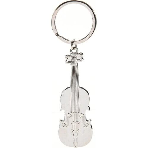 7*2.5cm Creative design 1Pc Mini Violin Charm Metal Key Ring Chain Music Keyring Keychain 10cm