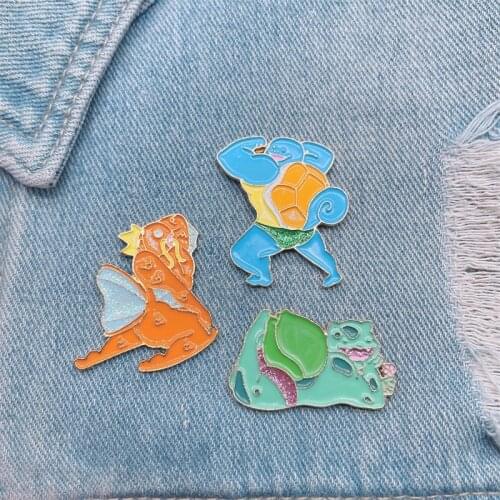 Cartoon Characters Brooches Metal Enamel Pins Jean Shirt Bag Lapel Jewelry Gift for Kids
