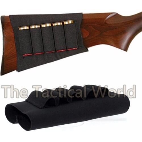 Airsoft Hunting Nylon Buttstock Rifle 5 Cartridge Holder Outdoor Military Paintball Ammo Rifle Gun Bullet Carrier Gun Accessory