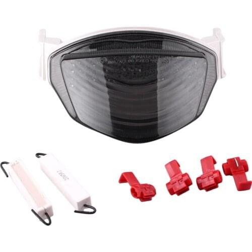 E-Mark Integrated LED Motorcycle Rear Tail Brake Light Turn Signal Stop Lamp Taillight For SUZUKI GSXR1000 K5 2005-2006