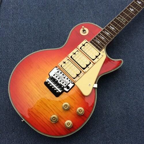 Rosewood fingerboard electric guitar, chrome hardware, Double tremolo bridge electric guitar, Free shipping