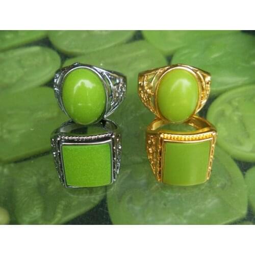 Fluorescent Luminous ring Gemstone Band Ring Jade Stones Women men Jewelry Night pearl glowing rings jade gift silver 925 ring