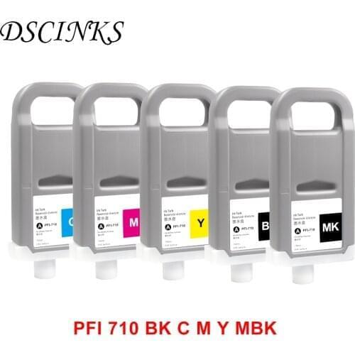5 color cartridges PFI710 PFI 710 for Canon TX2000 TX3000 TX4000 printer compatible ink cartridge with chip and pigment ink