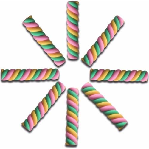 LF 20Pcs Clay Colorful Cotton Candy Decoration Crafts Flatback Cabochon Embellishments For Scrapbooking Diy Kawaii Accessories