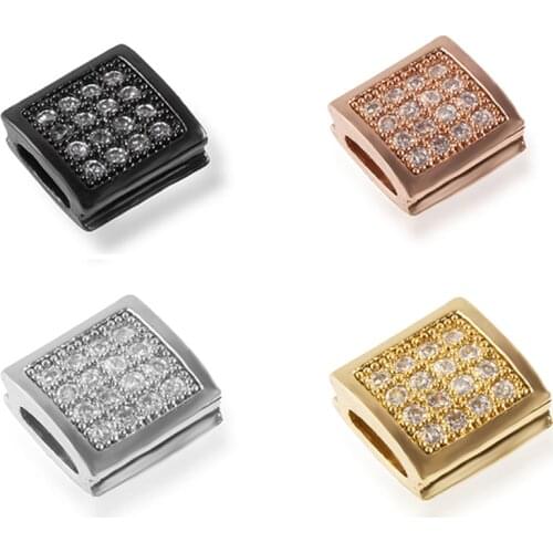 9.2×9.2mm Fashion New Product Crystal Cube Jewelry Accessories DIY Bracelet Accessories Connector Charm Necklace