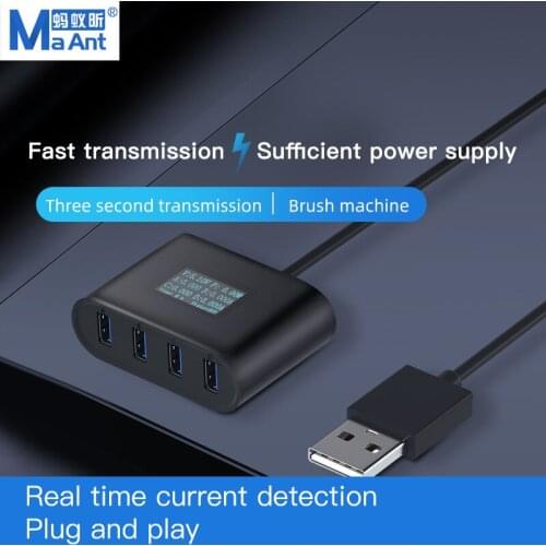 MaAnt Multi-function 4 Port USB HUB Direct-Connected LCD Digital Display Multimeter PD USB Power Current Voltage Meter Tester