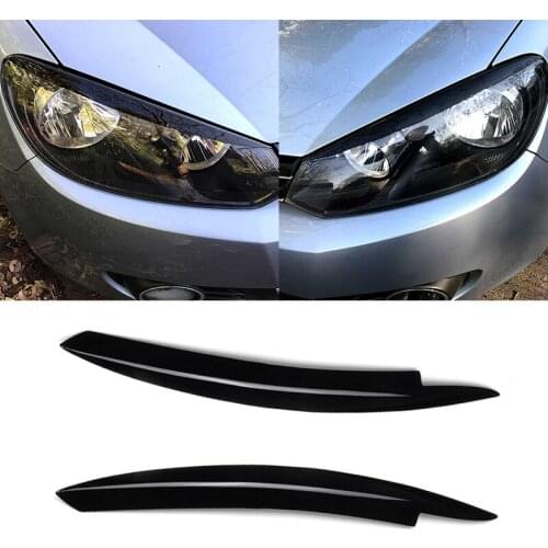 Car Headlight Eyebrow Eyelids Stickers Trim Cover For VW GOLF VI MK6 2008 2009 2010 2011 2012 2013 fit For GTI GTR GTD Mode