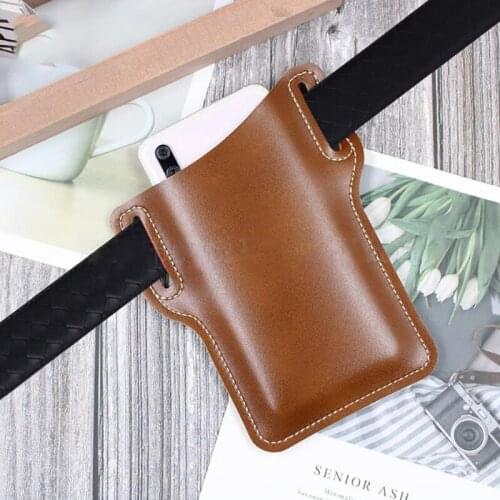New Phone Waist Bag Leather Pocket Practical Holster Clutch Belt Phone Waist Pouch Strap Purse Women Men Fanny Pack Belt Loop