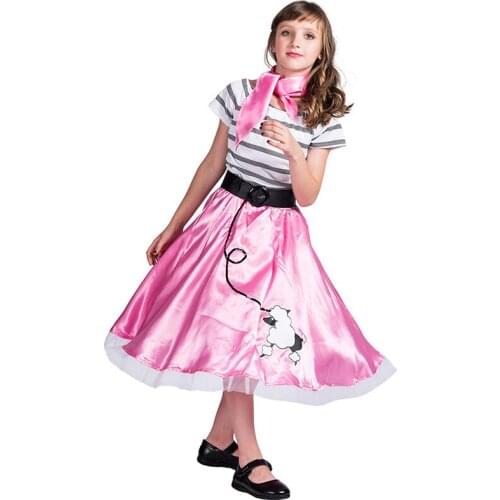 New Halloween Costume Kid Christmas Easter Caesar Cosplay Costume Holiday poodle pink dress