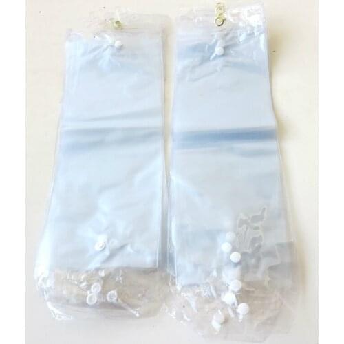 Freeshipping 50pcs/lot Transparent Plastic pvc Bags for Packing 14inch-24inch Hair Extension Packaging Bags with Button