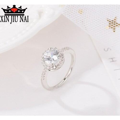 Platinum Deluxe S925 Wedding Ring, Female Flash Round Gem AAA Zircon Bague Jewelry, Size 6-10 crystal