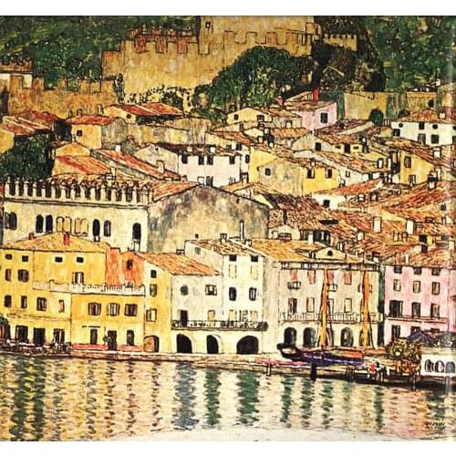 Handmade oil painting reproduction Malcesine on Lake Garda by Gustav Klimt
