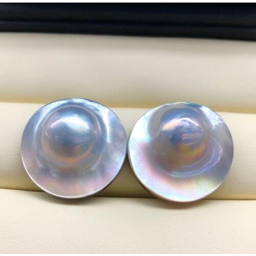One piece AAA loose beads south sea pearl MABE map COIN SHAPE 21-22MM wholesale for DIY for jewelry
