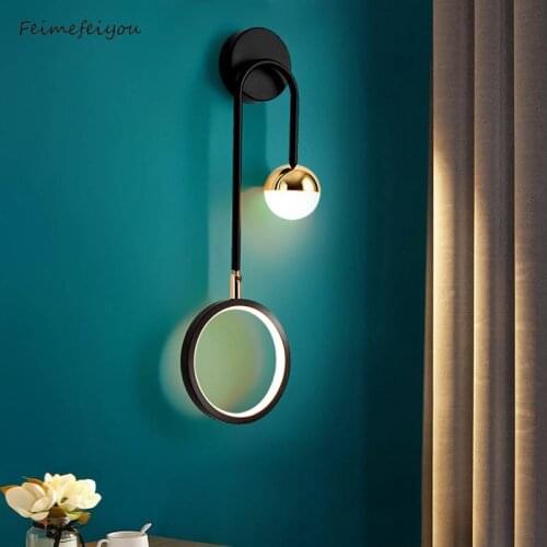 Modern Wall Lamp Retro Minimalist Background Light Stairwell Aisle Personalized Bedroom Bedside Nordic Creative Led Wall Lamps