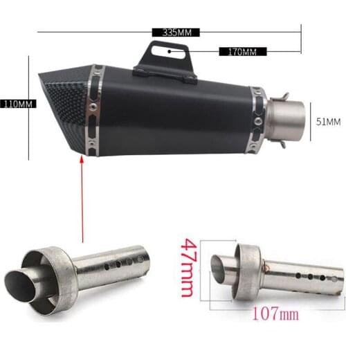 Front Mid End Catalyst DB Killer Motorcycle Exhaust Muffler Movable DB Killer Silencer Noise Sound Eliminator 51/60mm DB Killer